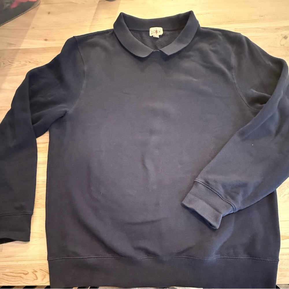 J Crew pique sweatshirt with built in collar